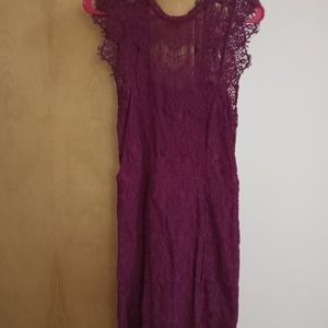 Free People maroon crochet dress size small